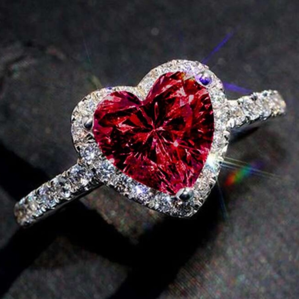 Cubic Zirconia Heart Ring